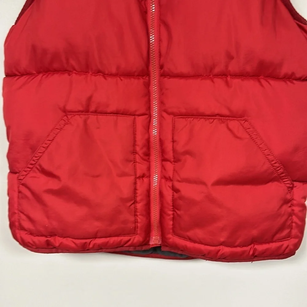Cozy Old Navy Puffer Vest, Red & Blue with Gray Fleece lining,  Large (10 -12)